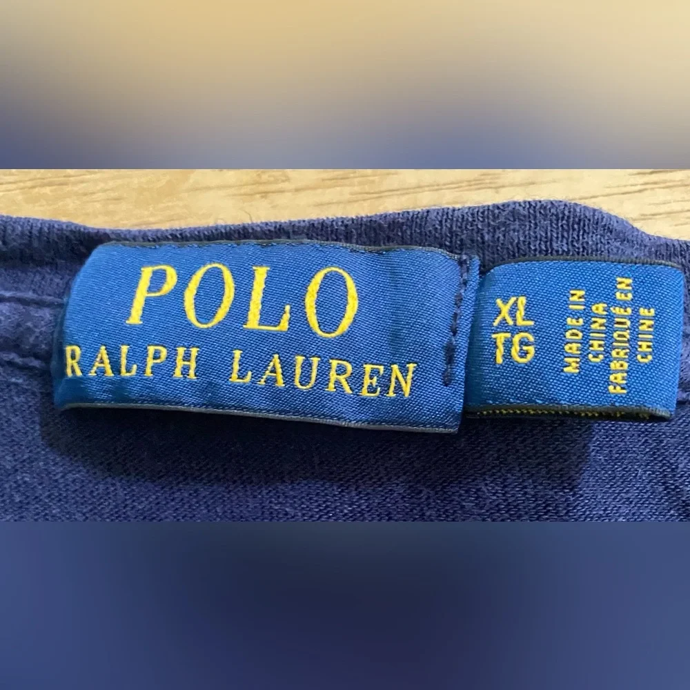 Polo Ralph Lauren Men’s XL French Navy/Nevis Pinstripe Long Sleeve Breton‎ Shirt
